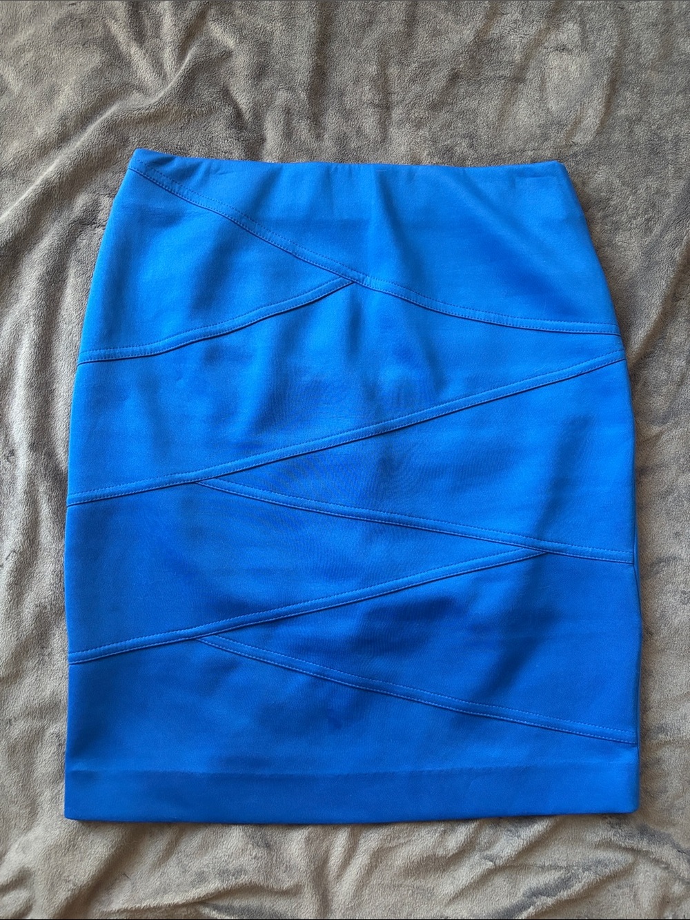 Alfani Electric Blue Ponte Pencil Skirt with Panel Stitching